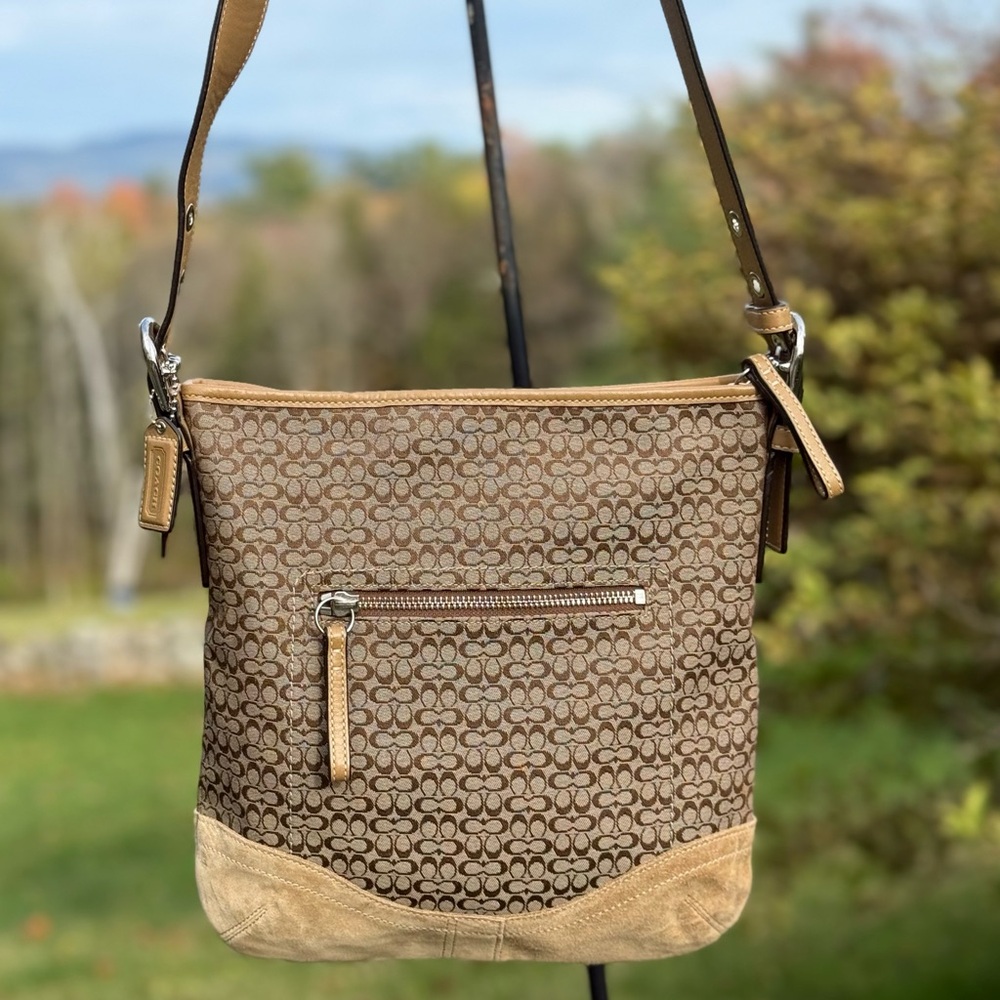 Coach Signature C canvas and suede bag